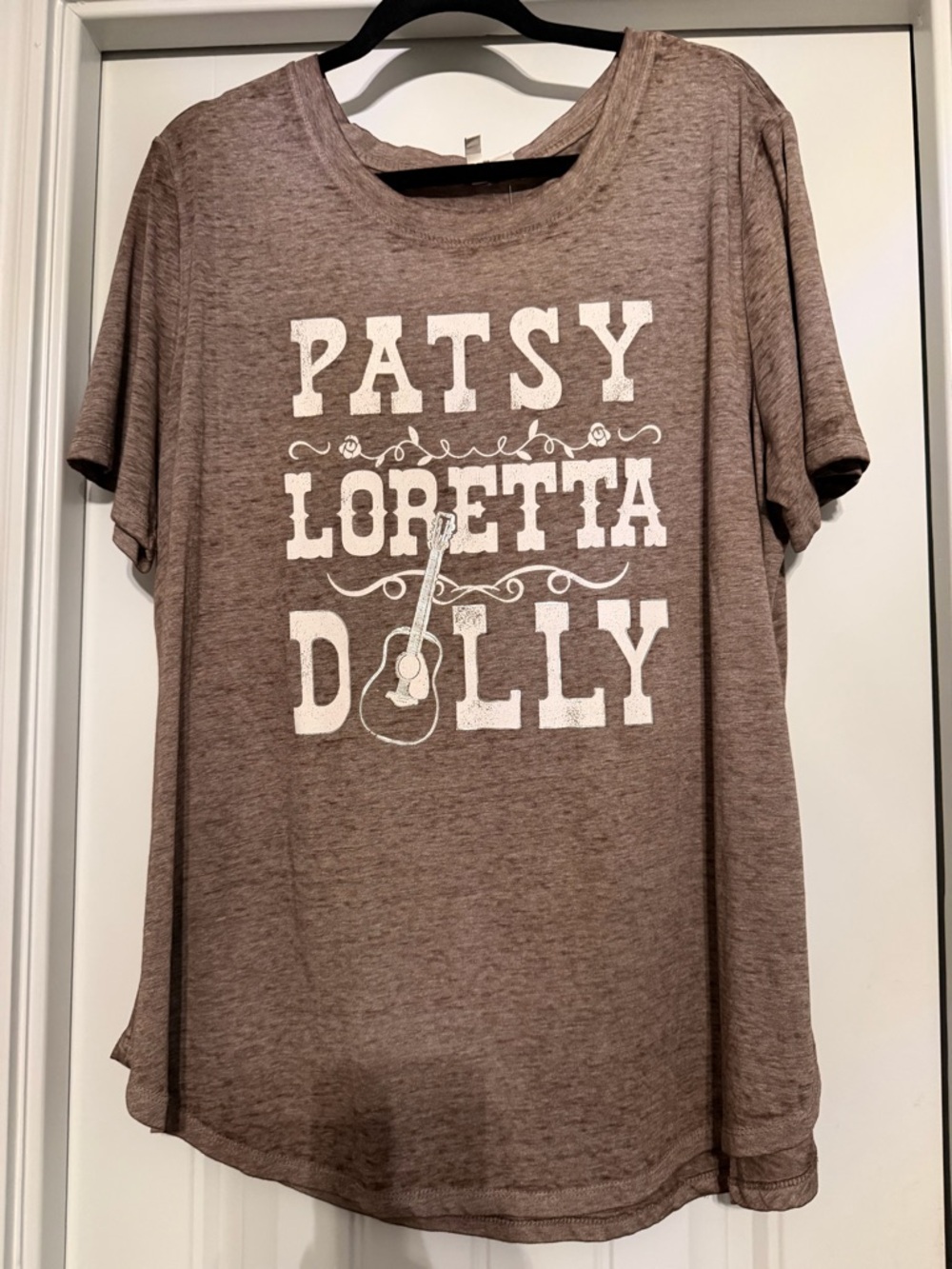 Patsy Loretta Dolly Graphic Tee - Brown with White Print